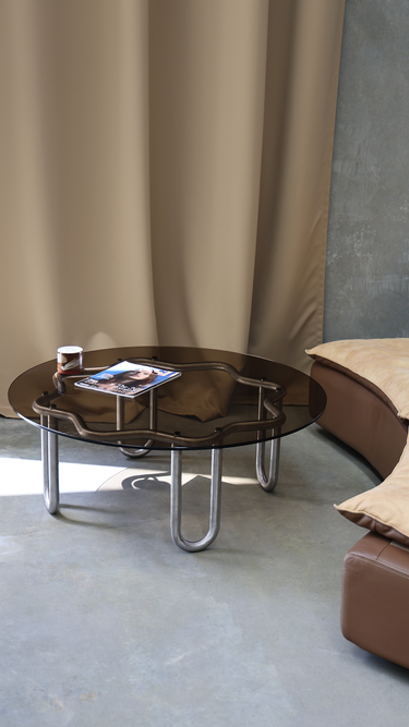 Yonder Coffee Table - Stainless Steel / Clear